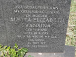 ? Aletta Elizabeth Fransina 1914-1976