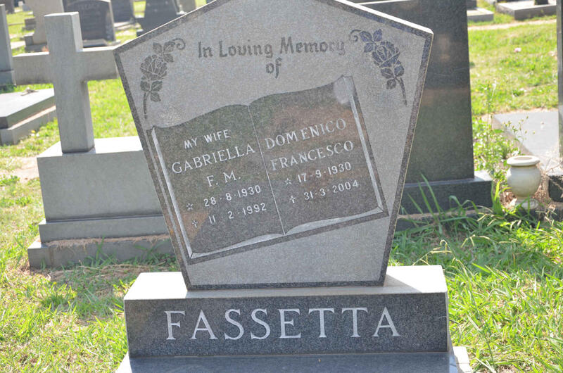 FASSETTA Domenico Francesco 1930-2004 & Gabriella F.M. 1930-1992