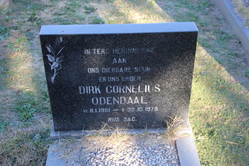 ODENDAAL Dirk Cornelius 1961-1979