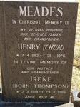 MEADES Henry 1913-1976 & Irene THOMPSON 1919-1986