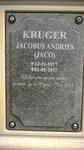 KRUGER Jacobus Andries 1977-2011
