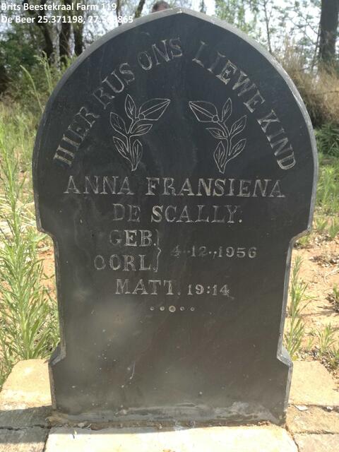 SCALLY Anna Fransiena, de -1956