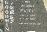 GOODWIN Matty 1902-1982