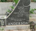 ANDERSON David Matthys 1961-1982
