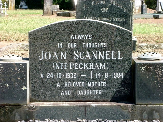 SCANNELL Joan nee PECKHAM 1932-1984