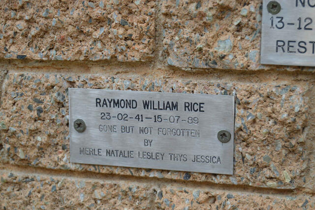 RICE Raymond William 1941-1989