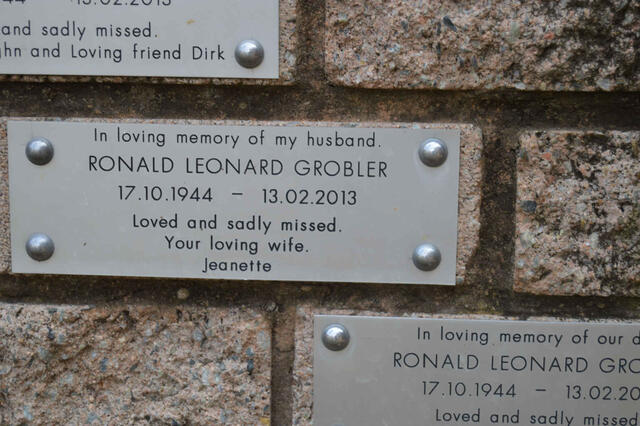 GROBLER Ronald Leonard 1944-2013