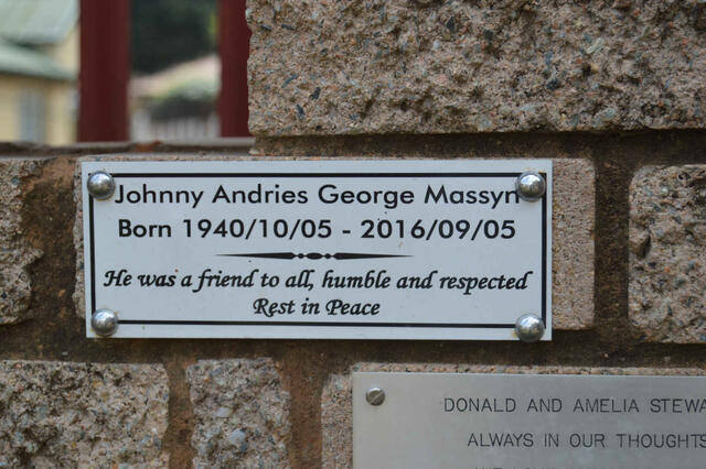 MASSYN Johnny Andries George 1940-2016