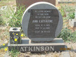 ATKINSON Ann Catharine 1926-1989