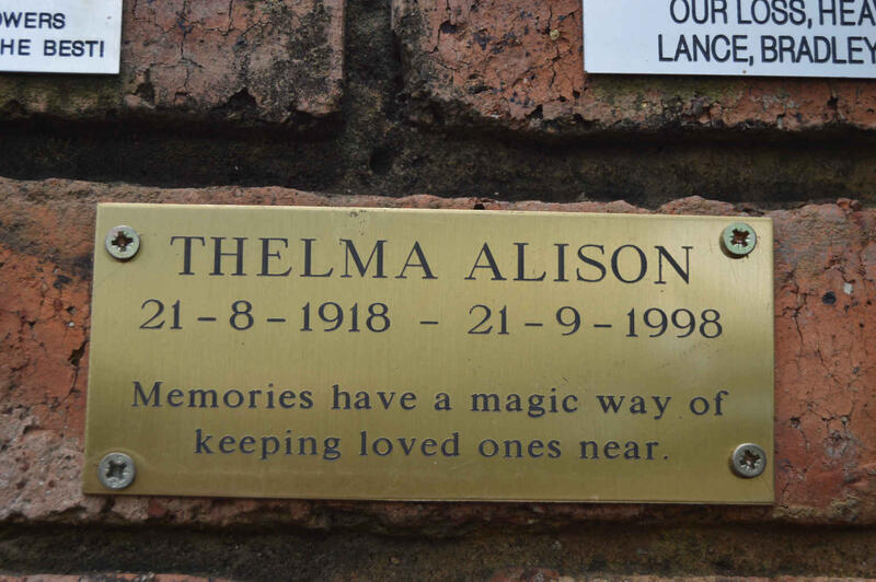 ALISON Thelma 1918-1998
