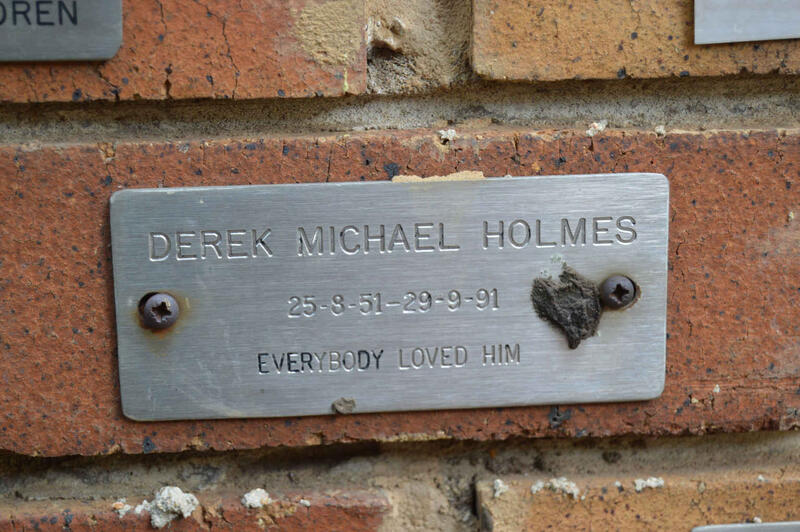 HOLMES Derek Michael 1951-1991