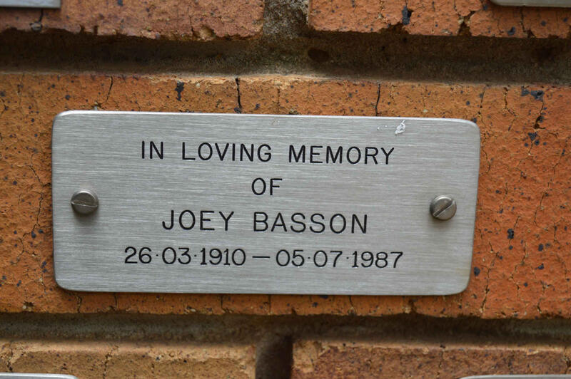 BASSON Joey 1910-1987