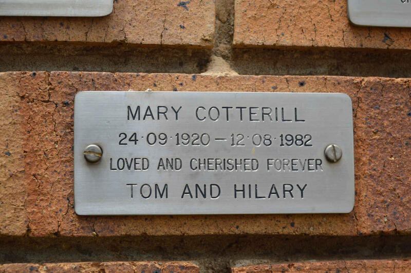 COTTERILL Mary 1920-1982