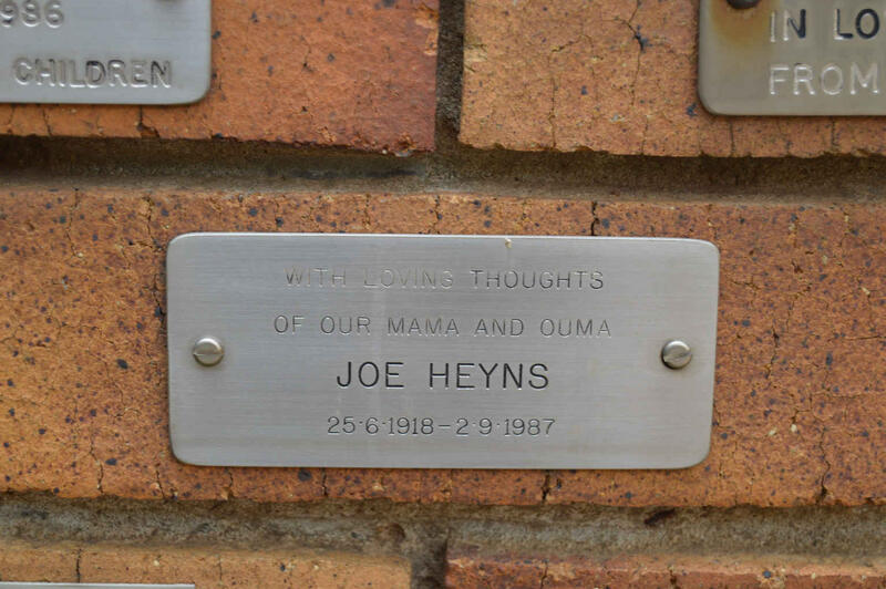 HEYNS Joey 1918-1987