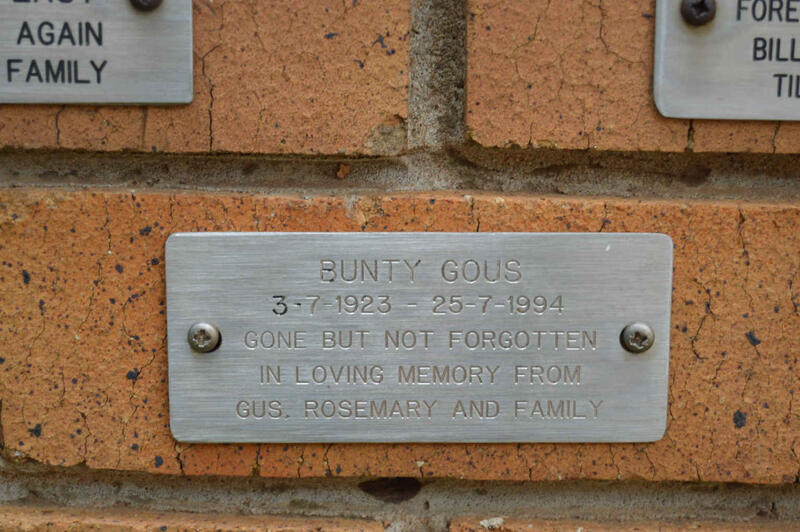 GOUS Bunty 1923-1994