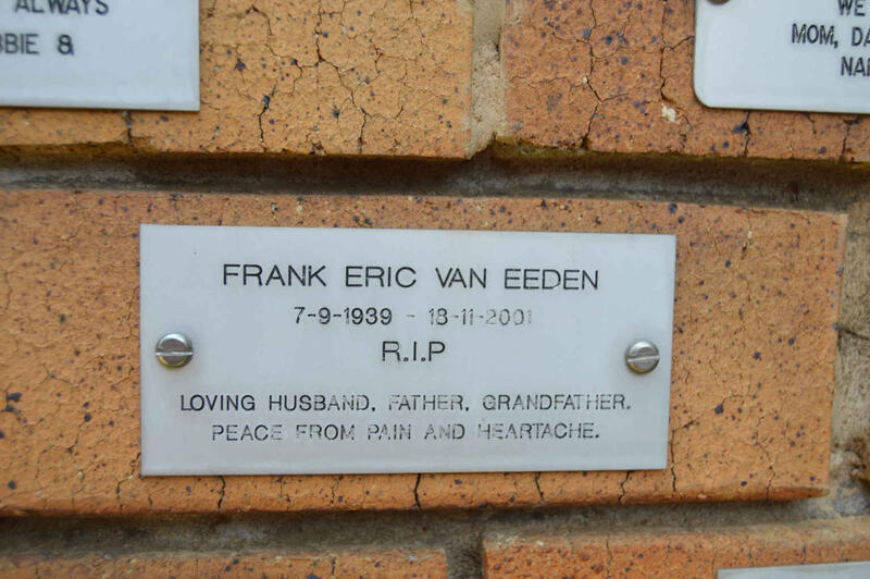 EEDEN Frank Eric, van 1939-2001