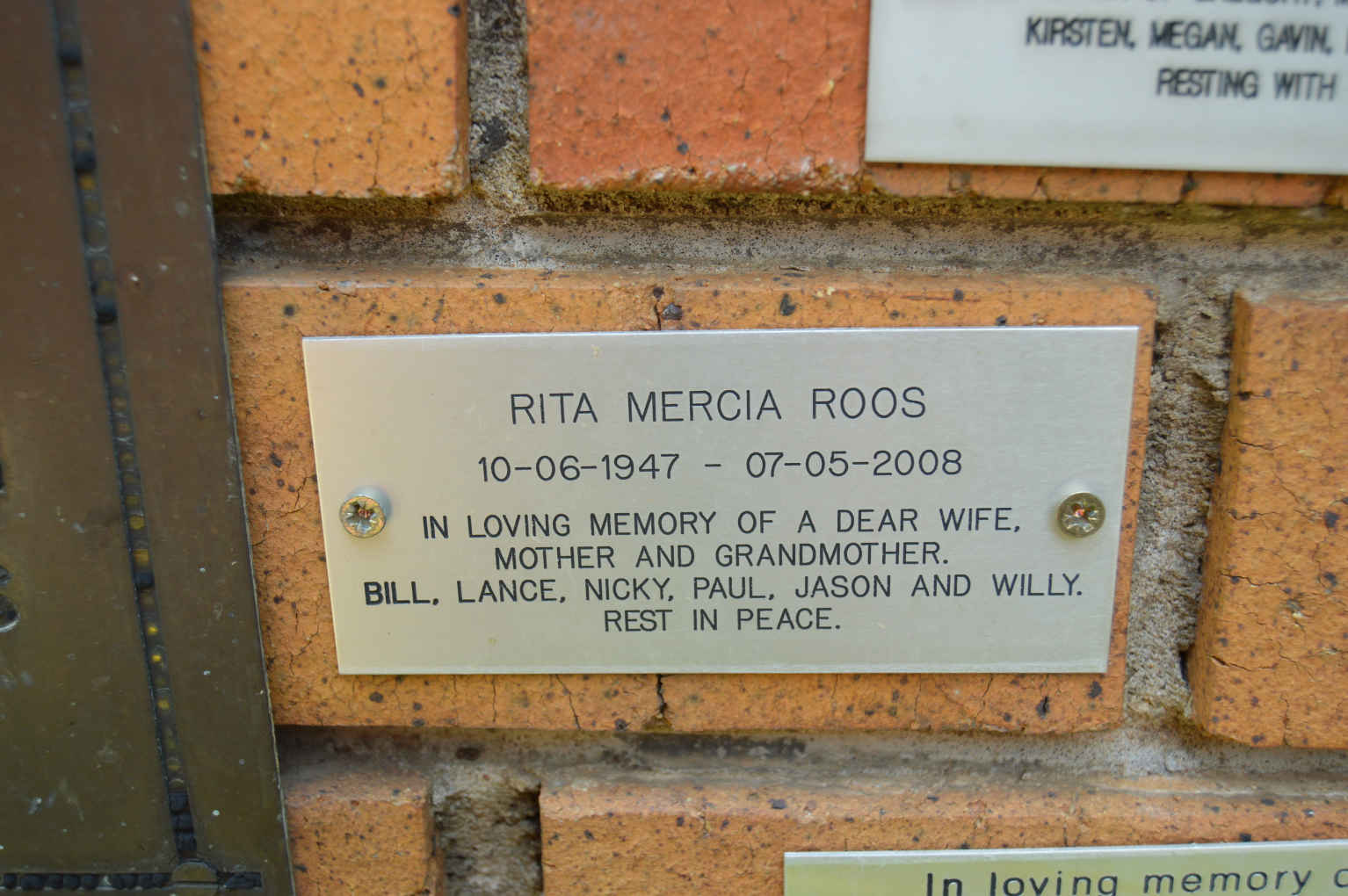 ROOS Rita Mercia 1947-2008