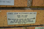 MACNEE James John Alexander 1925-2012