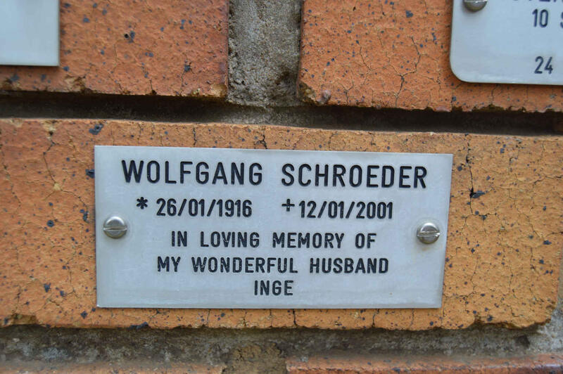 SCHROEDER Wolfgang 1916-2001