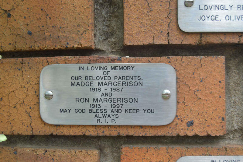 MARGERISON Ron 1913-1997 & Madge 1918-1987