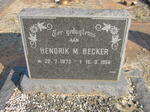 BECKER Hendrik M. 1873-1956