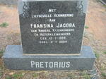 PRETORIUS Fransina Jacoba 1929-2004
