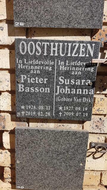 OOSTHUIZEN Pieter Basson 1928-2015 & Susara Johanna VAN DYK 1927-2009