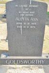 GOLDSWORTHY Aletta Ann 1929-1973