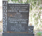 O'DONOGHUE Lourens Morrison 1922-1986 & Thelma Yvonne 1937-2000