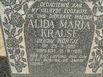KRAUSE Alida Maria nee NORJÉ 1916-1951