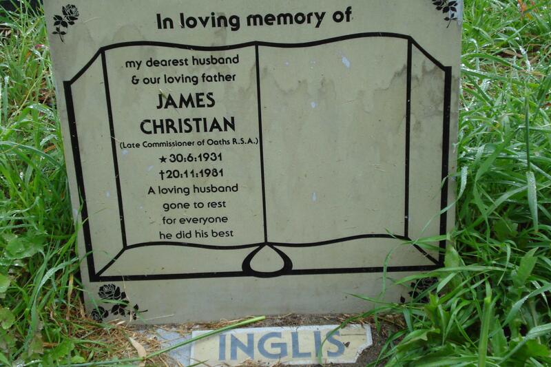INGLIS James Christian 1931-1981