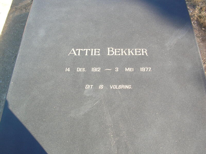 BEKKER Attie 1912-1977
