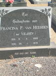 HEERDEN Francina P., van nee VILJOEN 1899-1976