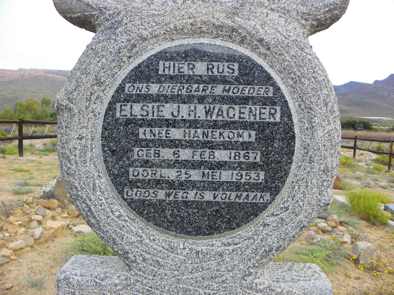 WAGENER Elsie J.H. nee HANEKOM 1867-1953