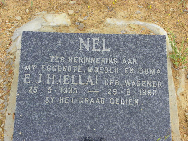 NEL E.J.H. nee WAGENER 1935-1990