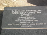 LOTRIET Barendina Christina nee JOUBERT 1910-1998