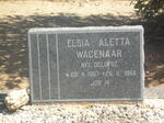 WAGENAAR Elsia Aletta nee OELOFSE 1907-1966