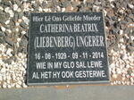 UNGERER Catherina Beatrix nee LIEBENBERG 1929-2014