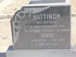 HATTINGH Babsie nee GREYLING 1951-1973