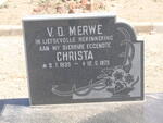 MERWE Christa, v.d. 1935-1973