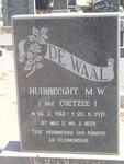 WAAL Huibreccht M.W., de nee COETZEE 1912-1971