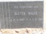 NAUDE Aletta 1892-1967
