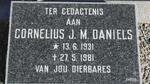DANIELS Cornelius J.M. 1931-1981