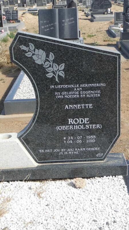 RODE Annette nee OBERHOLSTER 1955-2010