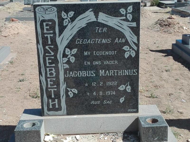 ETSEBETH Jacobus Marthinus 1922-1974