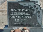 HATTINGH Maria Elizabeth 1925-2012