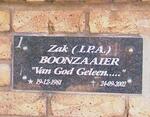 BOONZAAIER I.P.A. 1981-2002