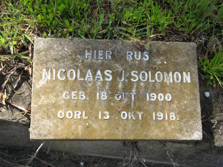 SOLOMON Nicolaas J. 1900-1918