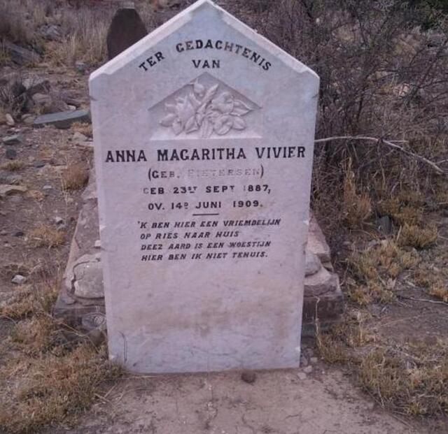 VIVIER Anna Magaritha nee PIETERSEN 1887-1909