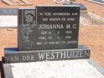 WESTHUIZEN Johanna M.C., van der 1900-1991